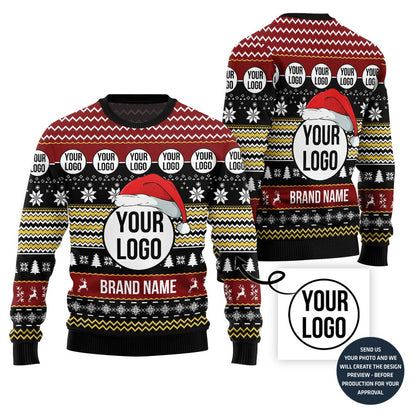 Bold Custom Logo For Company Christmas Sweater