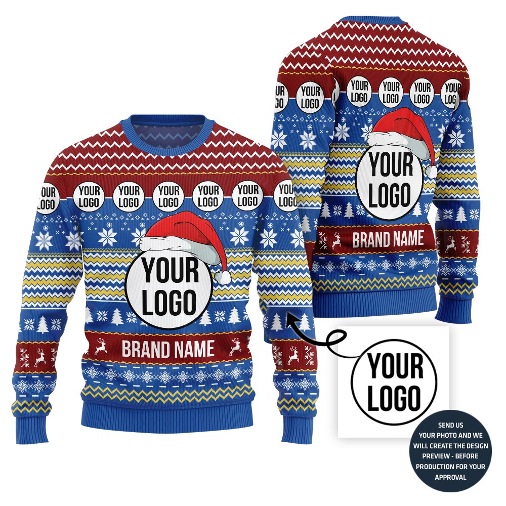 Bold Custom Logo For Company Christmas Sweater