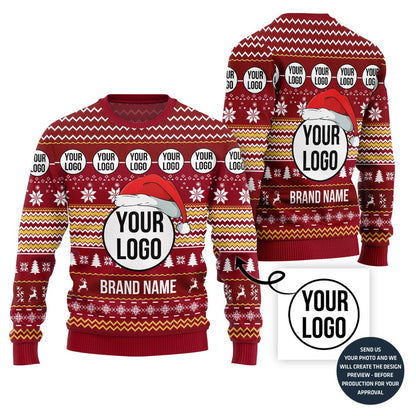 Bold Custom Logo For Company Christmas Sweater