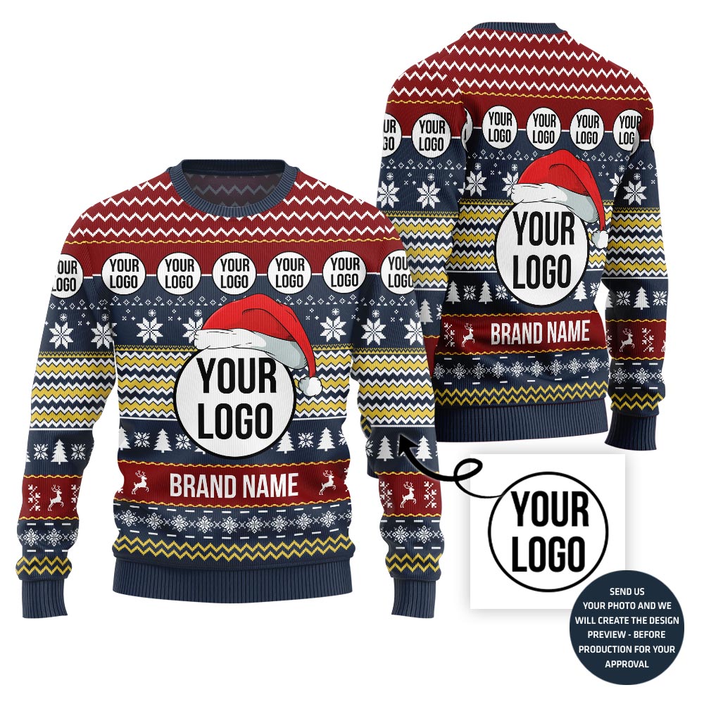 Bold Custom Logo For Company Christmas Sweater