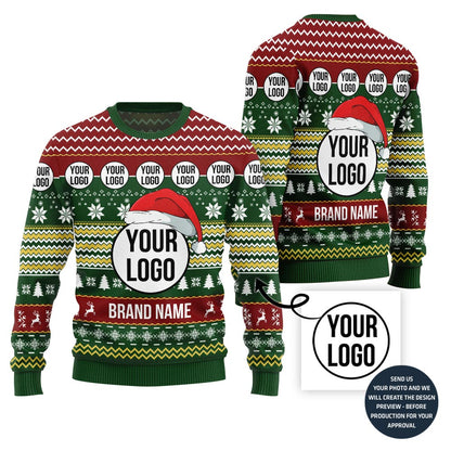 Bold Custom Logo For Company Christmas Sweater
