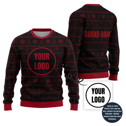 Bold Custom Logo Holiday Sweater For Groups