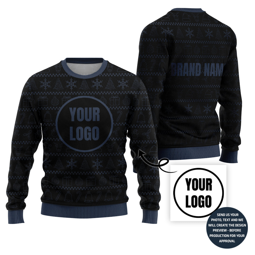 Bold Custom Logo Holiday Sweater For Groups