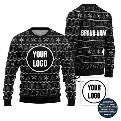 Bold Custom Logo Holiday Sweater For Groups