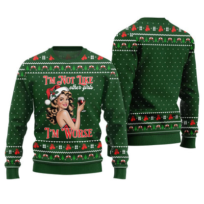 Bold Holiday Sip Queen Ugly Christmas Sweater