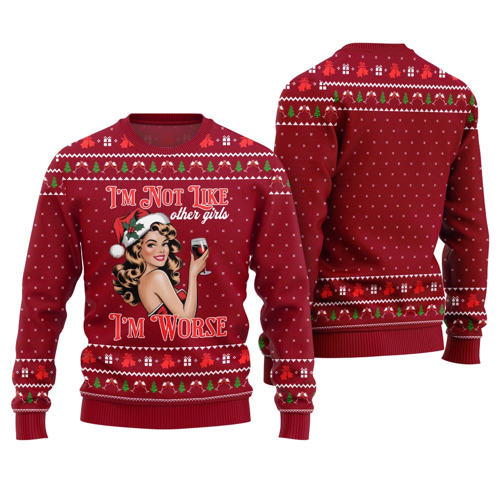 Bold Holiday Sip Queen Ugly Christmas Sweater