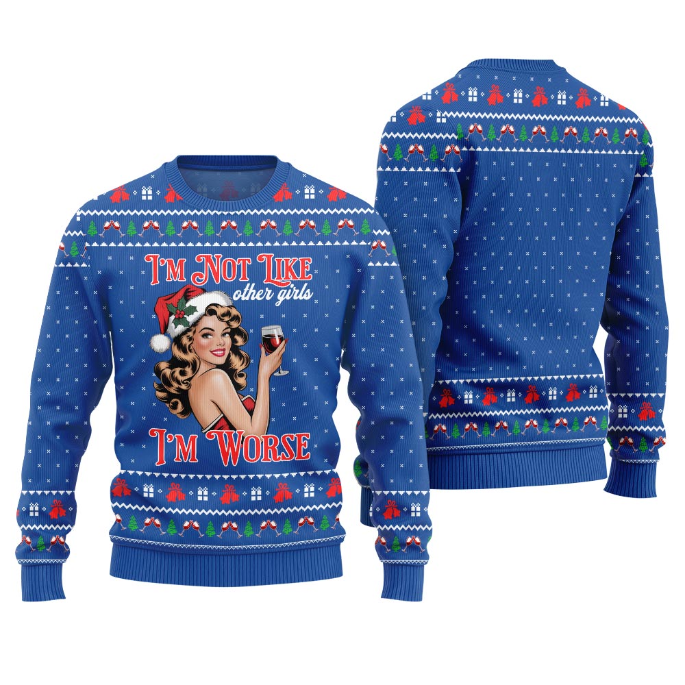 Bold Holiday Sip Queen Ugly Christmas Sweater