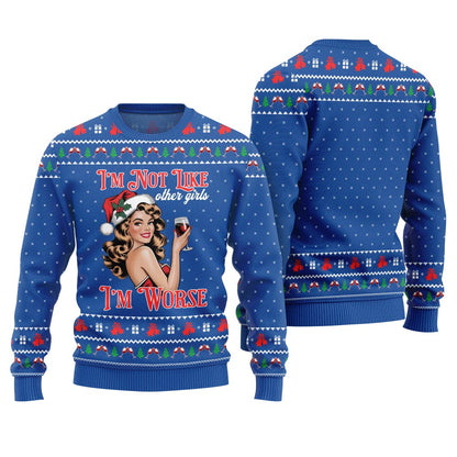 Bold Holiday Sip Queen Ugly Christmas Sweater