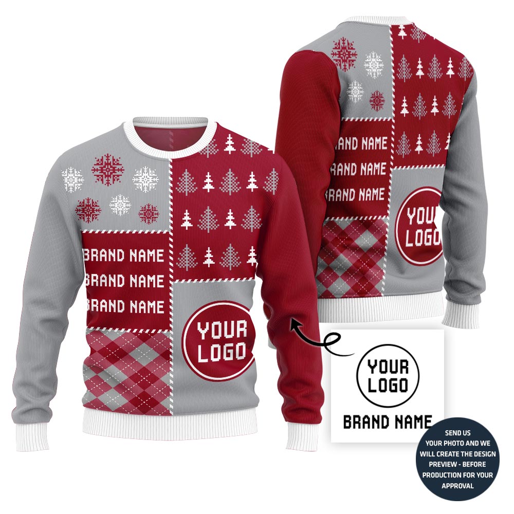 Bold Style Custom Logo And Name Ugly Sweater For Brand