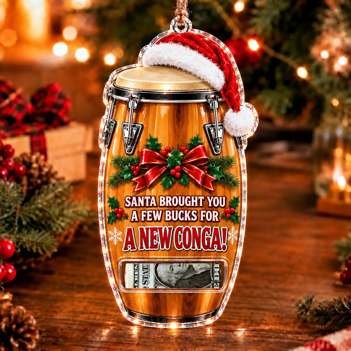 Bongo Christmas money holder ornament