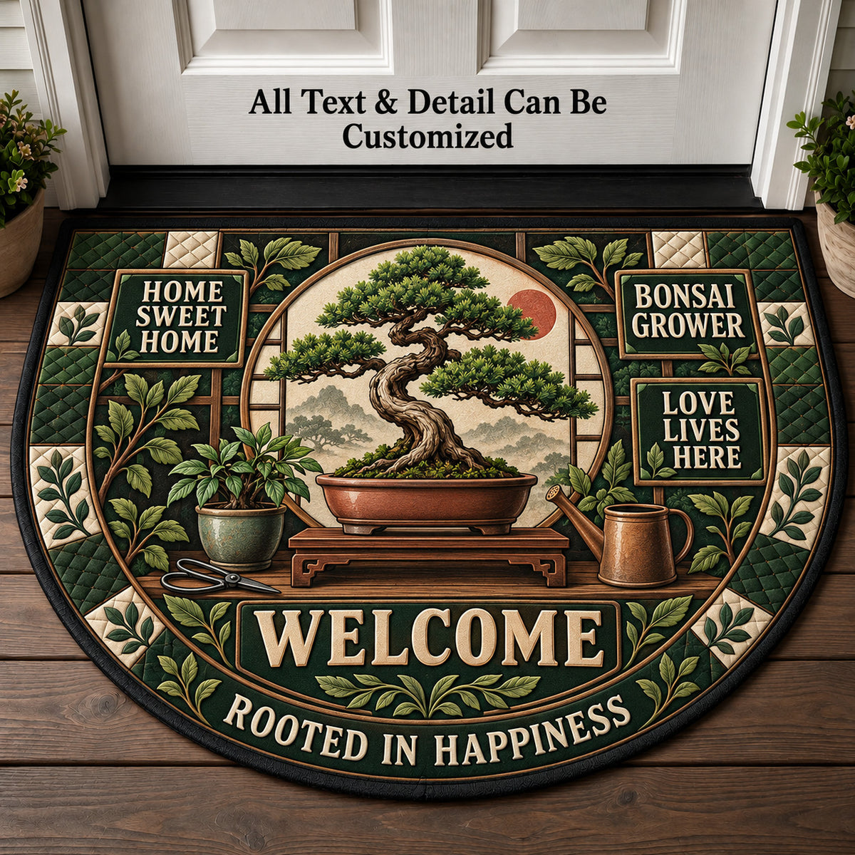 Bonsai Grower Personalized Half Round Mat | 5To9Vibe