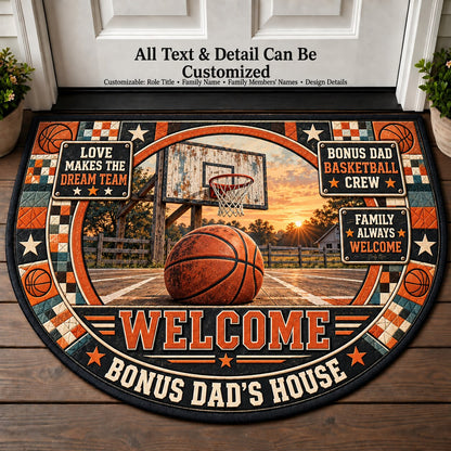 Bonus Dad's Basketball Crew Personalized Half Round Mat | 5To9Vibe