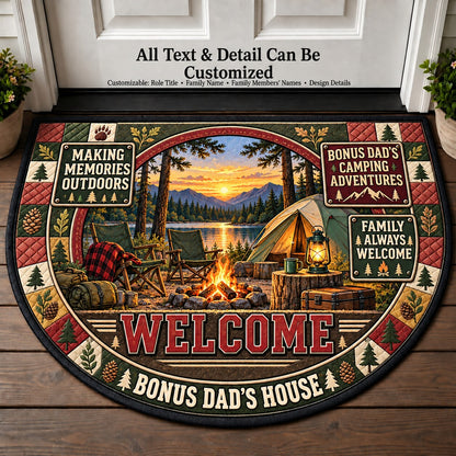 Bonus Dad's Camping Adventures Personalized Half Round Mat | 5To9Vibe