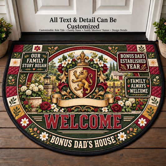 Bonus Dad's Established Year Personalized Half Round Mat | 5To9Vibe