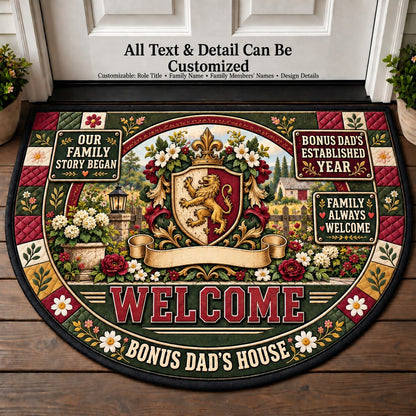 Bonus Dad's Established Year Personalized Half Round Mat | 5To9Vibe