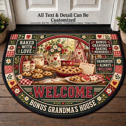 Bonus Grandma's Baking Memories Personalized Half Round Mat | 5To9Vibe
