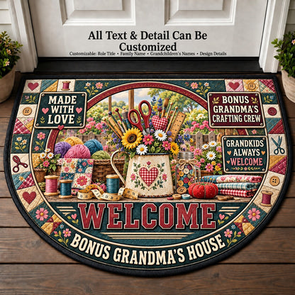 Bonus Grandma's Crafting Crew Personalized Half Round Mat | 5To9Vibe