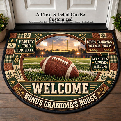 Bonus Grandma's Football Sundays Personalized Half Round Mat | 5To9Vibe