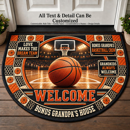 Bonus Grandpa's Basketball Crew Personalized Half Round Mat | 5To9Vibe