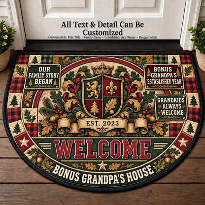 Bonus Grandpa's Established Year Personalized Half Round Mat | 5To9Vibe