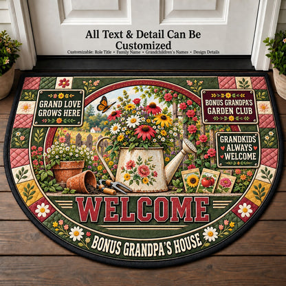 Bonus Grandpa's Garden Club Personalized Half Round Mat | 5To9Vibe