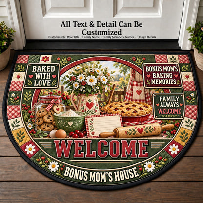 Bonus Mom's Baking Memories Personalized Half Round Mat | 5To9Vibe