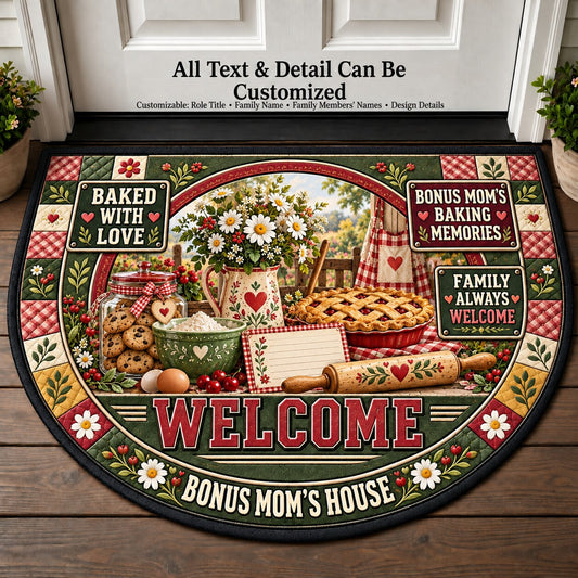 Bonus Mom's Baking Memories Personalized Half Round Mat | 5To9Vibe