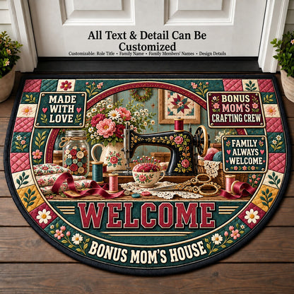 Bonus Mom's Crafting Crew Personalized Half Round Mat | 5To9Vibe