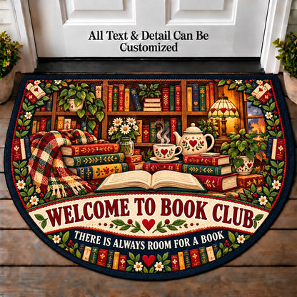 Shelf of Stories - Book Club Friends Personalized Half Round Mat | 5To9Vibe