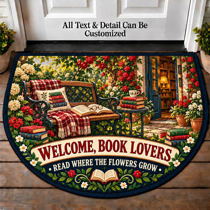 Garden Reading Nook - Book Lovers Personalized Half Round Mat | 5To9Vibe