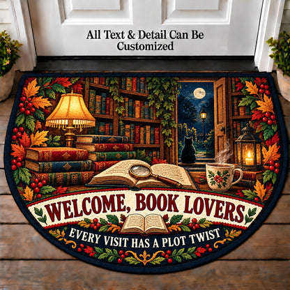 Mystery Night - Book Lovers Personalized Half Round Mat | 5To9Vibe