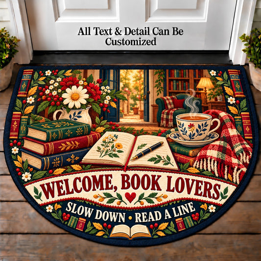 Poetry and Tea - Book Lovers Personalized Half Round Mat | 5To9Vibe