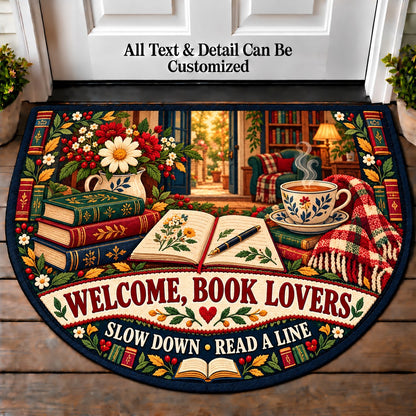 Poetry and Tea - Book Lovers Personalized Half Round Mat | 5To9Vibe
