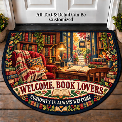 Scholarly Study - Book Lovers Personalized Half Round Mat | 5To9Vibe