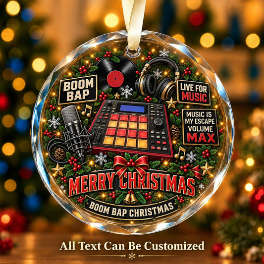Boom Bap Personalized Glass Ornament | 5To9Vibe