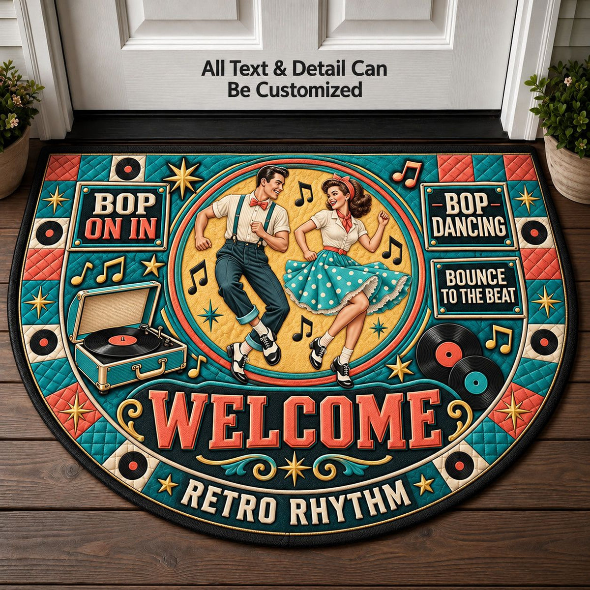 Bop Dancing Personalized Half Round Mat | 5To9Vibe