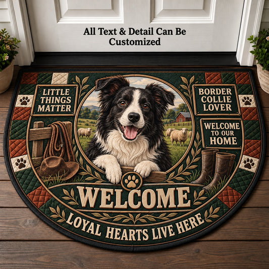 Border Collie Lover Personalized Half Round Mat | 5To9Vibe