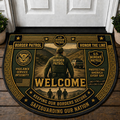 US Military Pride Quilted Print Premium Welcome Mat – Personalized Doormat