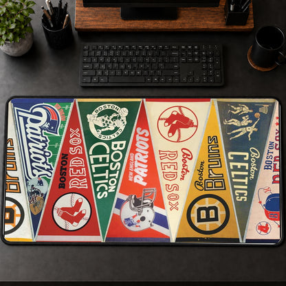 All Basketball Teams Vintage Pennant Anniversary For Fans Desk Mat Mouse Pad Trending - 5to9vibe