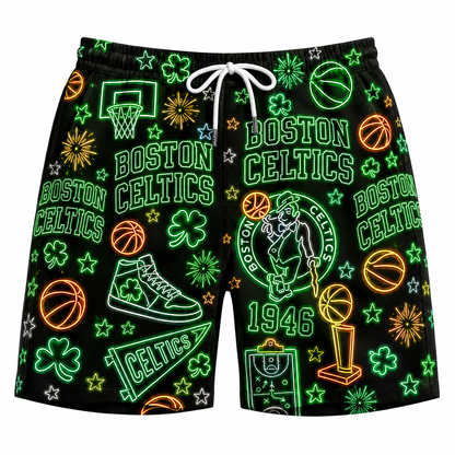 All Basketball Teams Neon Pattern Vibe Summer Party Button-Up Unisex Hawaiian Shirt For Men and Women