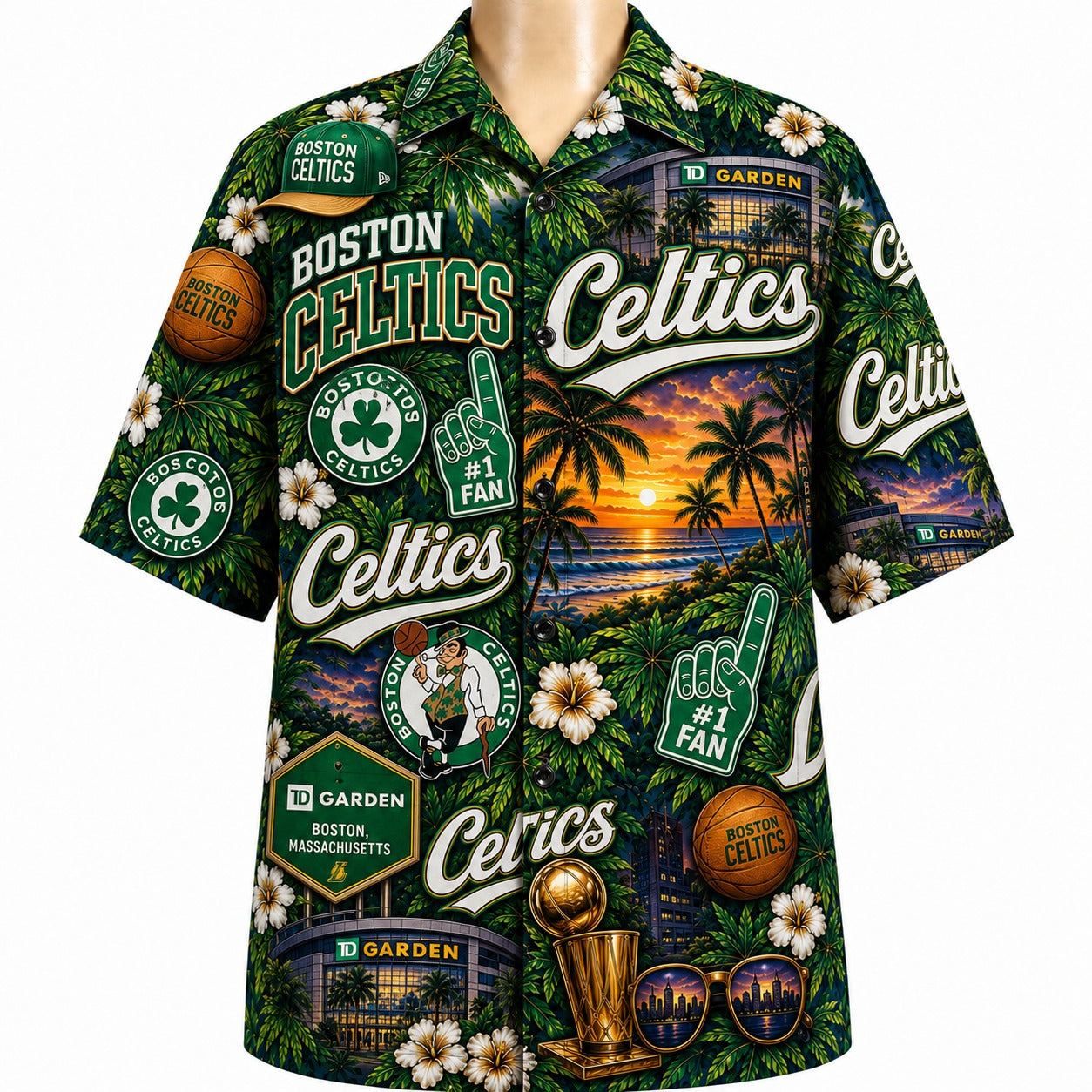All Basketball Teams Tropical Sunset Paradise Pattern Vibe Summer Party Button-Up Unisex Hawaiian Shirt For Men and Women