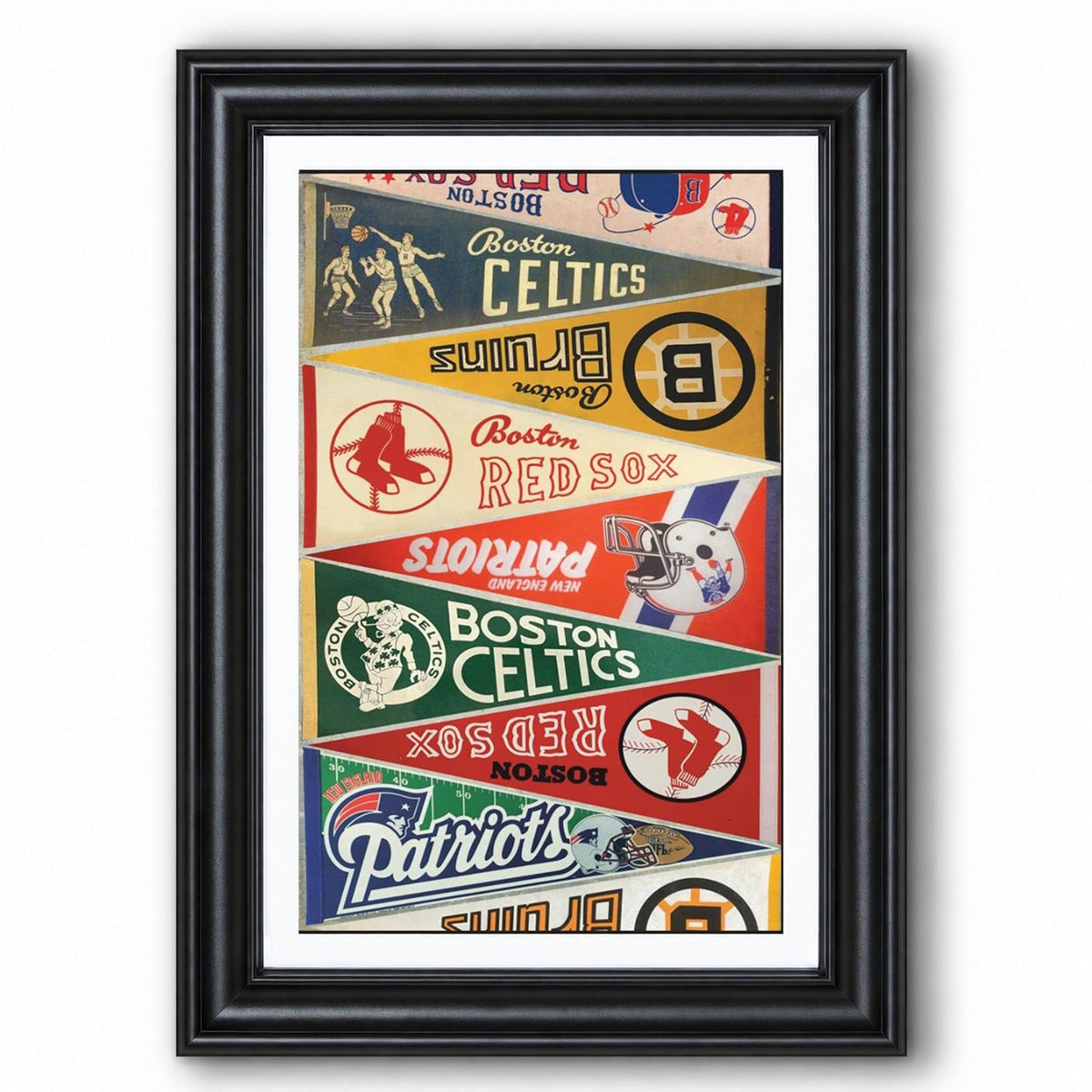 All Basketball Teams Vintage Pennant Anniversary For Fans No Frame Vertical Poster - 5to9vibe