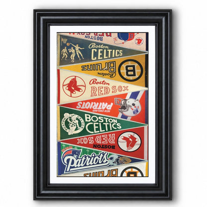 All Basketball Teams Vintage Pennant Anniversary For Fans No Frame Vertical Poster - 5to9vibe