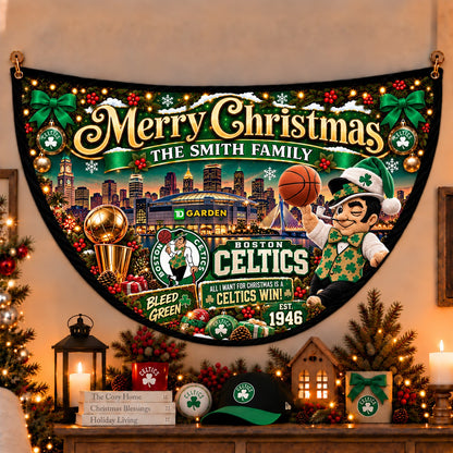All Basketball Teams Personalized Christmas Night Bunting Flag - 5to9vibe