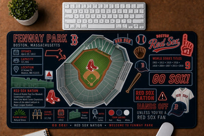 All Baseball Stadiums Infographic Desk Mat Mouse Pad Plus Size Trending - 5to9vibe
