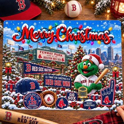 All Baseball Teams Baseball Stadium Personalized  Christmas Jigsaw Puzzle – Choose Your Team, 500 Pieces