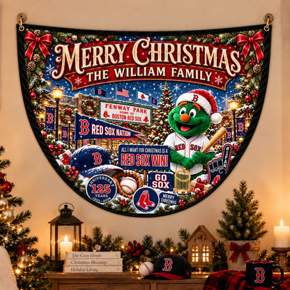 All Baseball Teams Personalized Christmas Night Bunting Flag - 5to9vibe