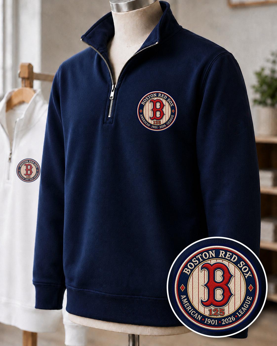 All Baseball Teams Embroidered Logo Anniversary  Premium Quarter Zip Sweatshirt, Inspired Quarter Zip Sweater, Unisex Baseball Sweatshirt