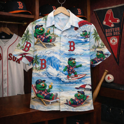 Camisa Hawaiana Unisex BRS Baseball Mascota Beach Viber Con Firma de Jugador Para Hombre y Mujer