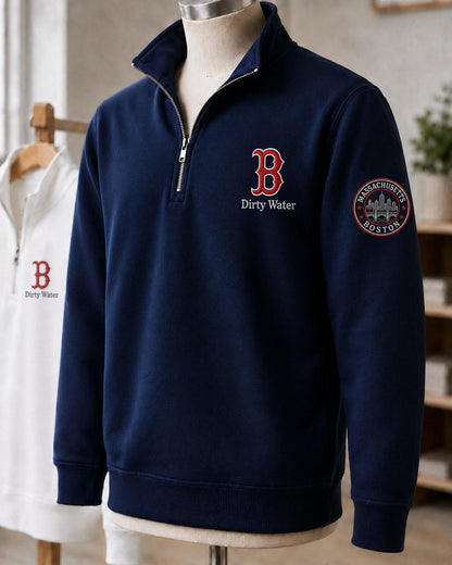 All Baseball Teams Embroidered Logo and City Premium Quarter Zip Sweatshirt, Inspired Quarter Zip Sweater, Unisex Baseball Sweatshirt